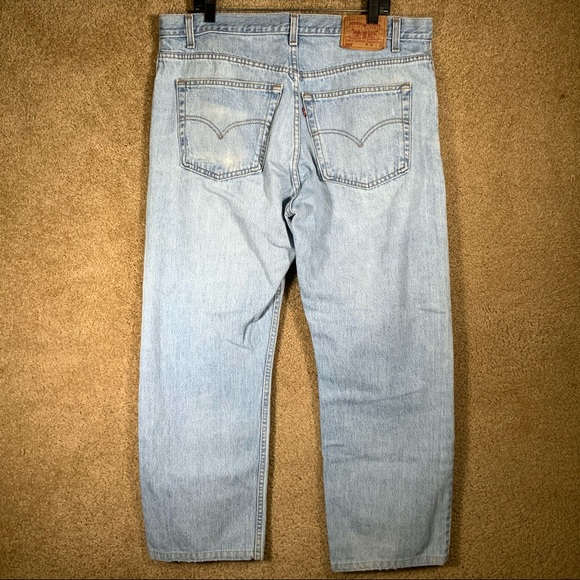 Vintage 90s LEVI’S Mens Jeans Sz 38x30 Straight 505 Light Wash Blue Denim Cotton - Picture 1 of 10